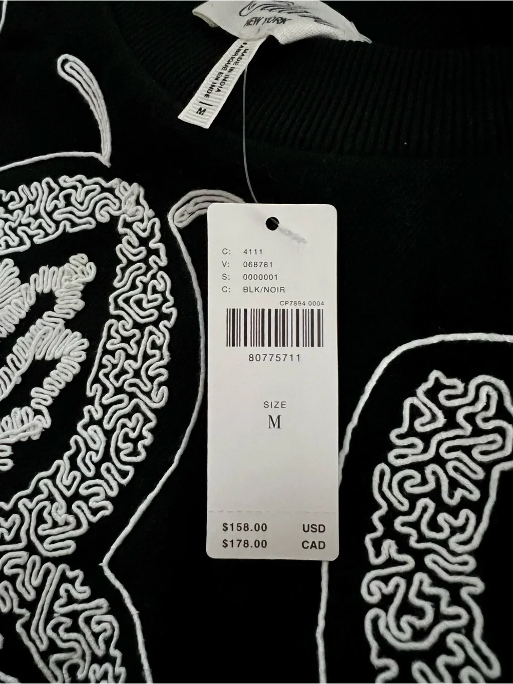 Anthropologie | Ollari | Black Embellished Sweatshirt | Size Medium - Picture 11 of 11